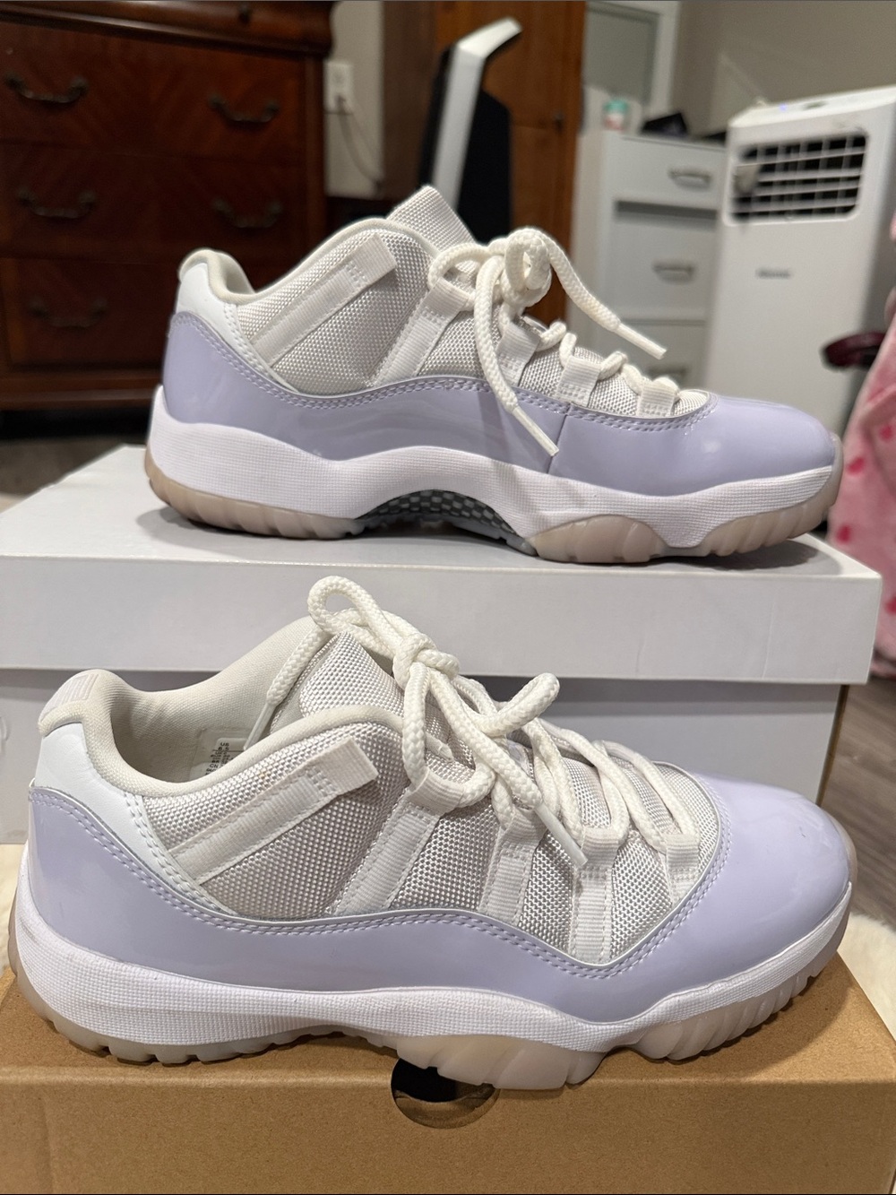 Jordan Women’s Low-Top Sneakers in Lavender and White